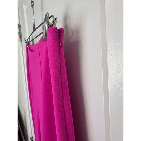 NWT Trina Turk Women sz 2 Carine 2 Pant HOT PINK Workwear Cropped Slit MSRP $248 - Picture 9 of 15